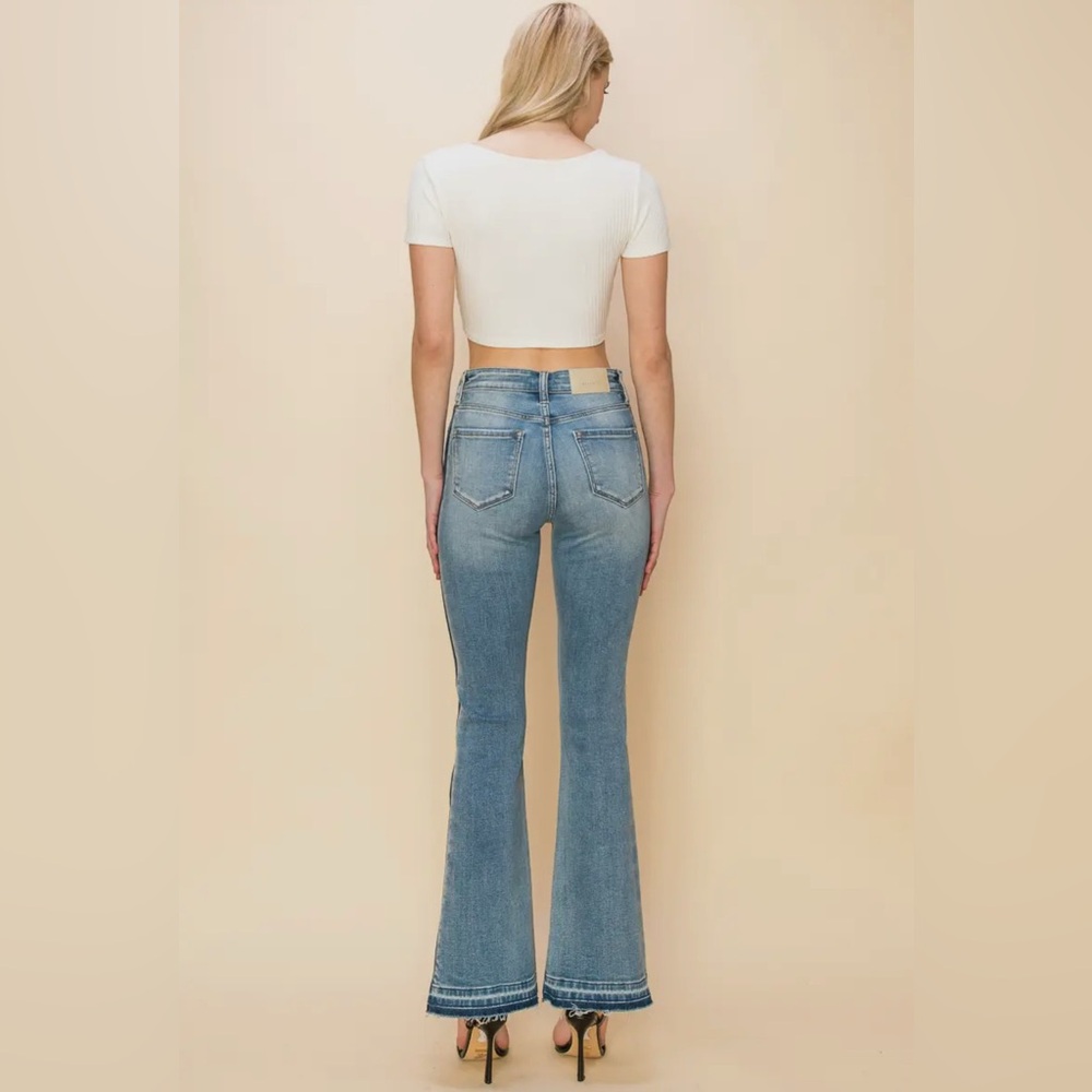 Artemis Vintage High Rise Stretch Bootcut Released Hem Jeans Side Stripe NWT - Picture 5 of 6